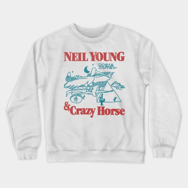 classic 70s  neil young & crazy horse fanmade Crewneck Sweatshirt by psninetynine